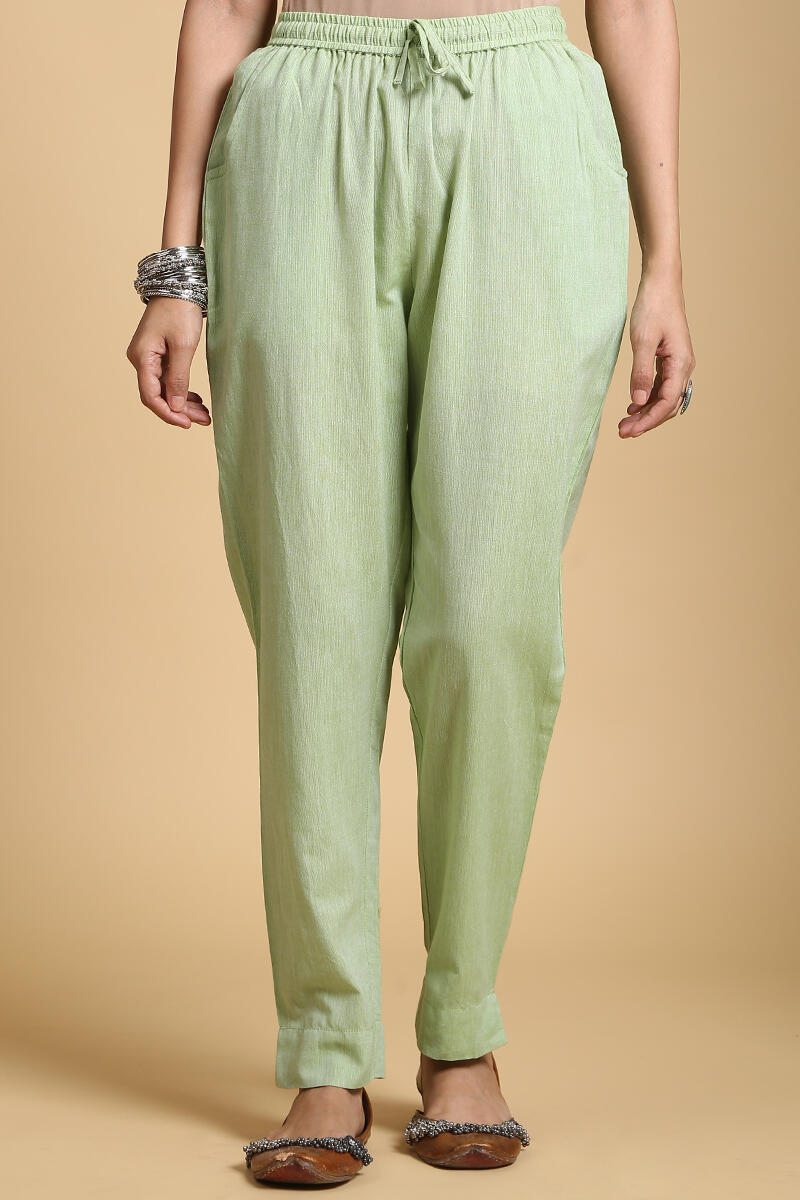 Roza Gauhar Green Cigarette Pants