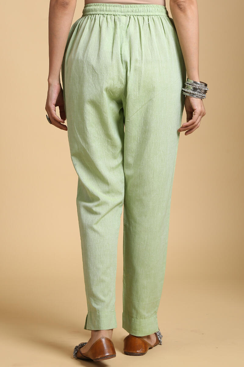Roza Gauhar Green Cigarette Pants