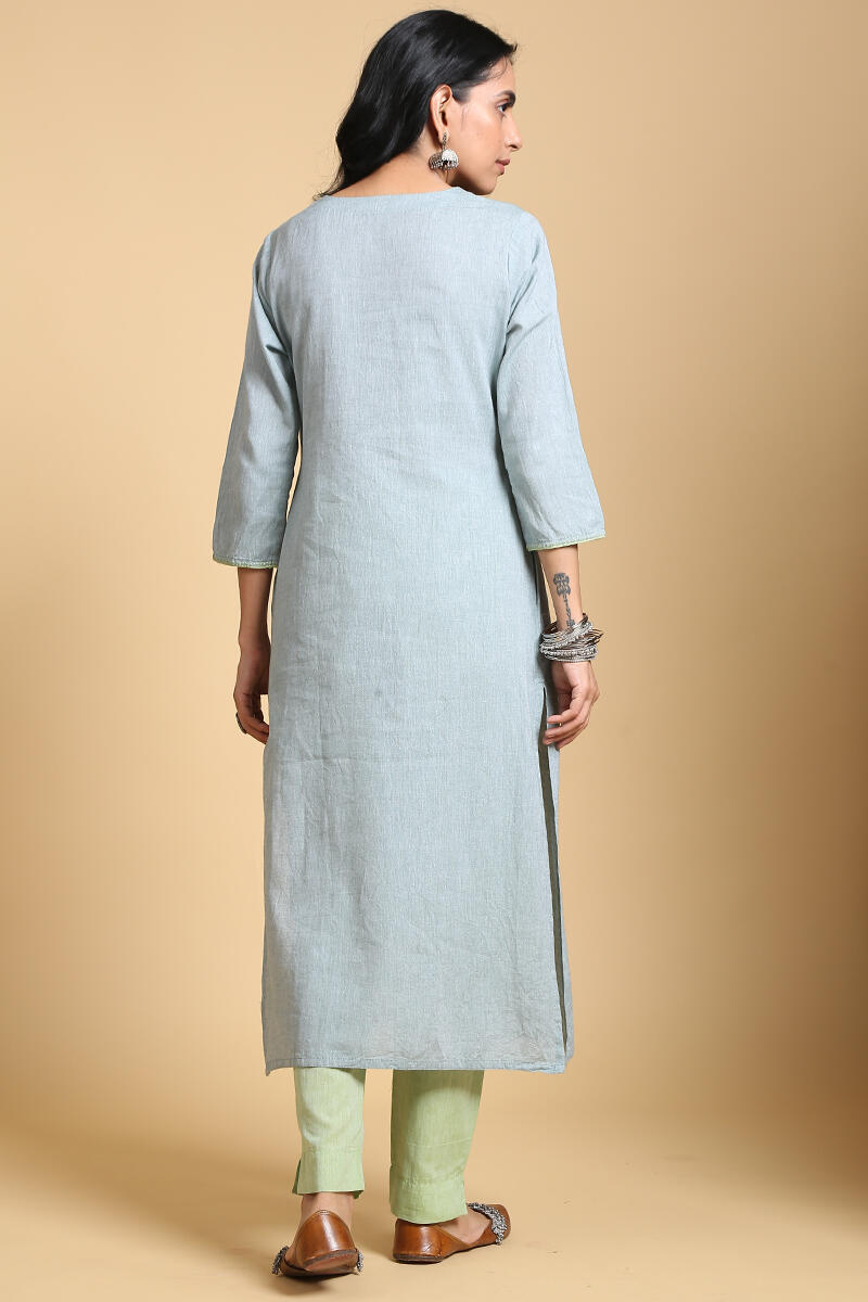 Roza Gauhar Sage Green Kurta