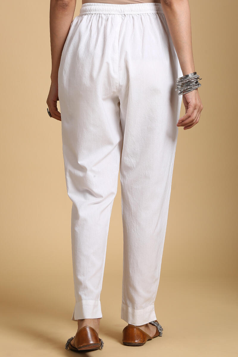 Roza Gauhar White Cigarette Pants