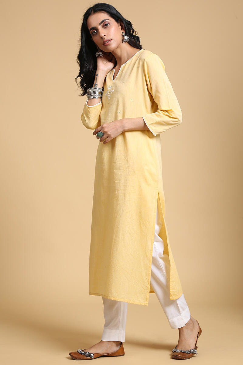 Roza Gauhar Yellow Kurta