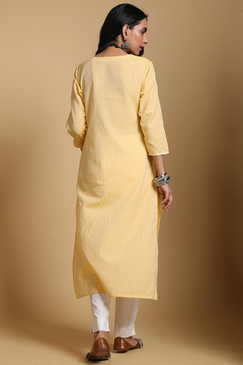Roza Gauhar Yellow Kurta