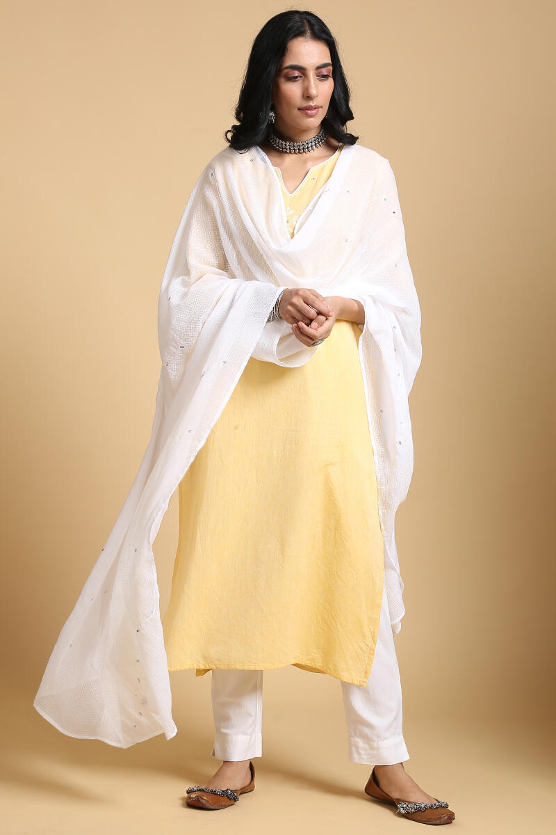 Roza Gauhar Yellow Kurta