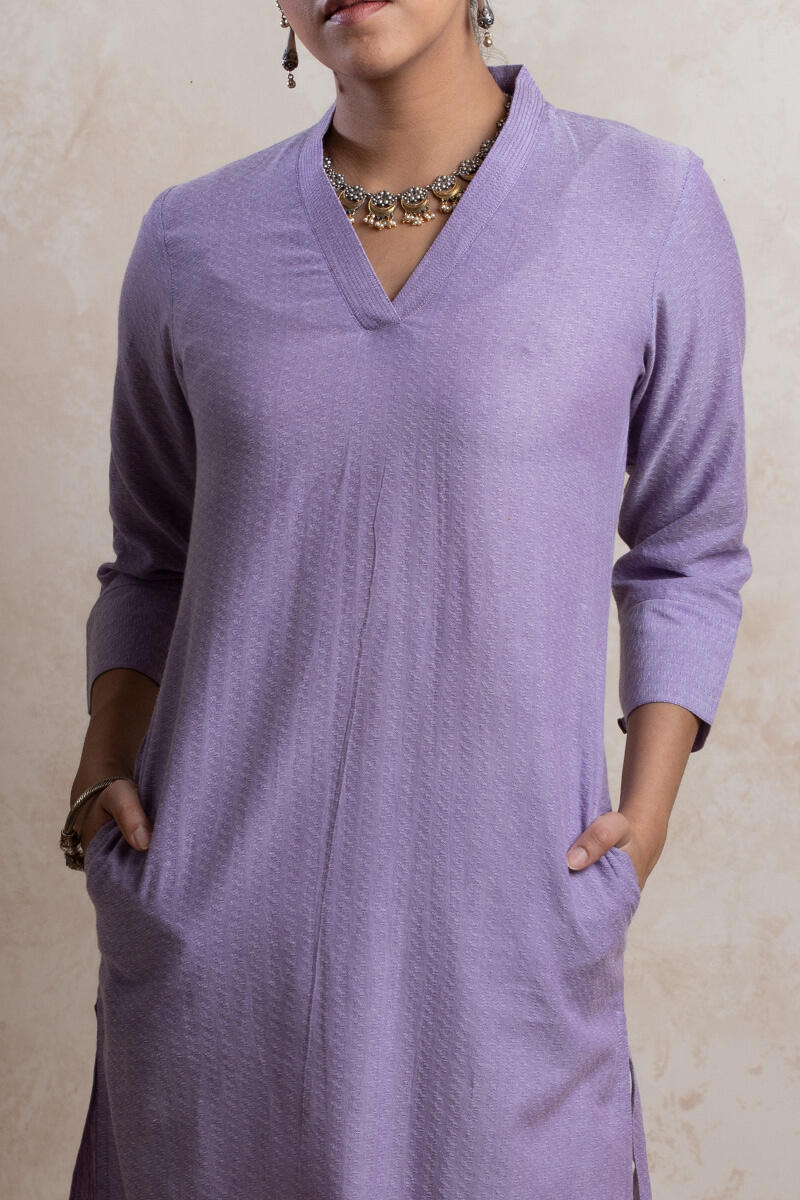 Roza Handloom Lavender Kurta