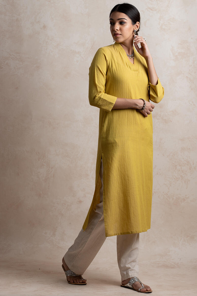 Roza Handloom Mustard Kurta