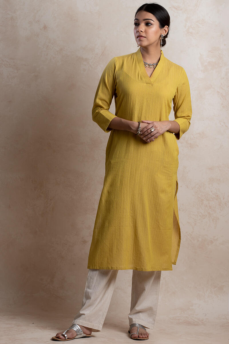 Roza Handloom Mustard Kurta