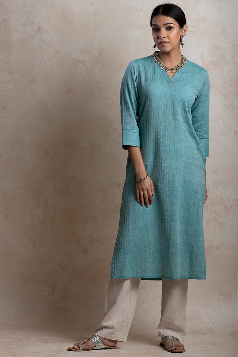 Roza Handloom Turquoise Kurta