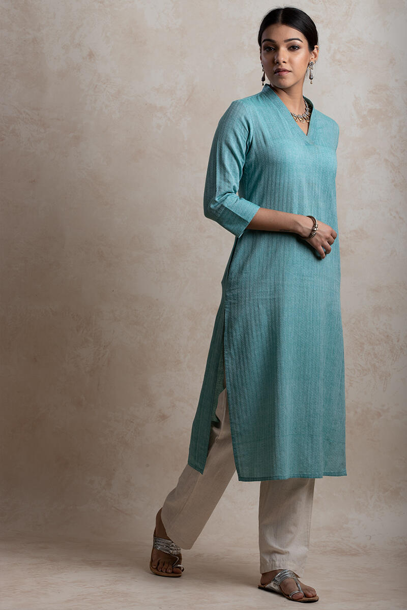 Roza Handloom Turquoise Kurta