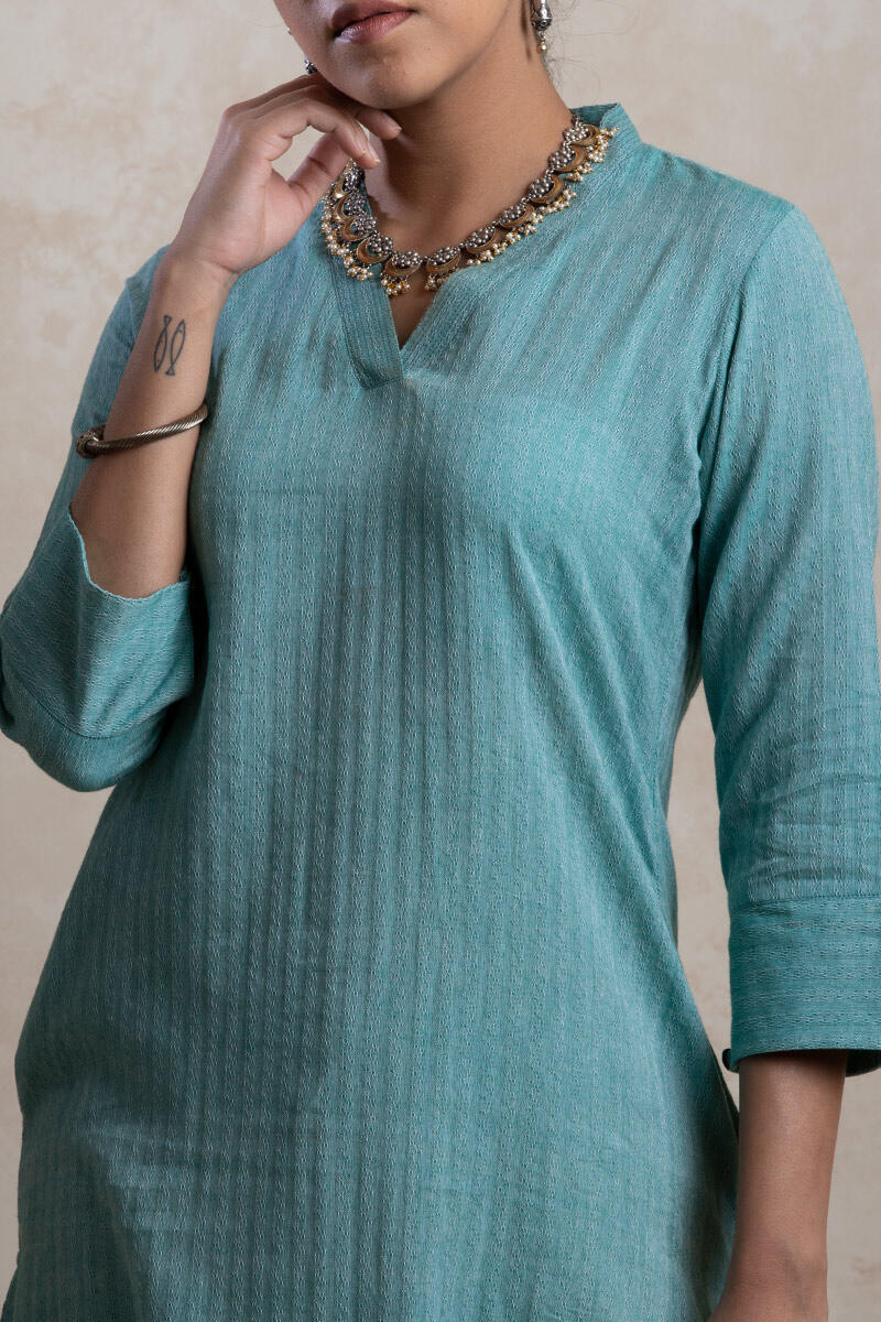Roza Handloom Turquoise Kurta