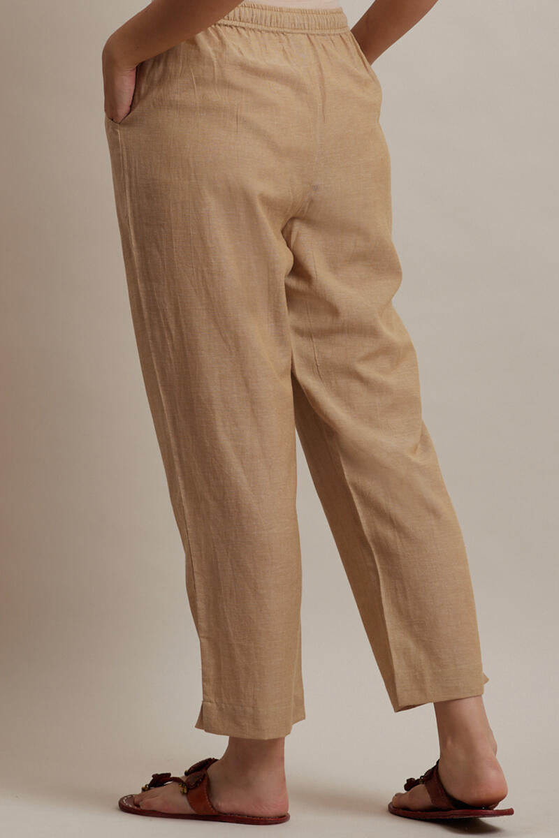 Roza Jiya Beige Handloom Pants