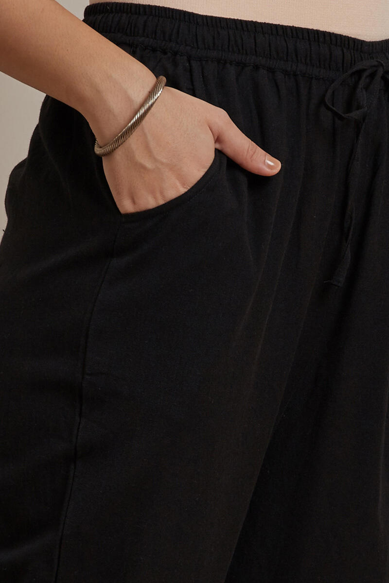 Roza Jiya Black Handloom Pants