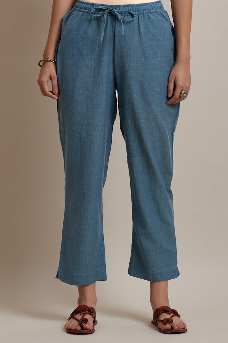 Roza Jiya Blue Handloom Pants
