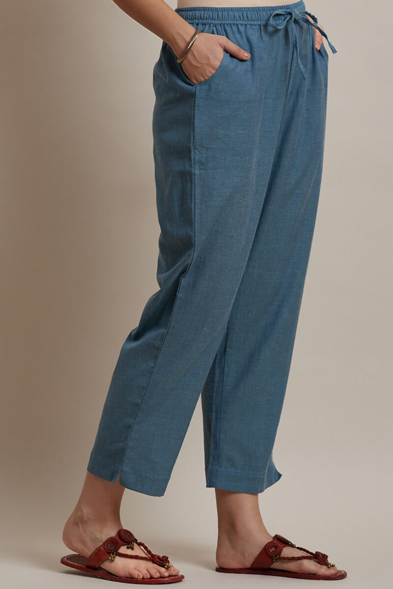 Roza Jiya Blue Handloom Pants