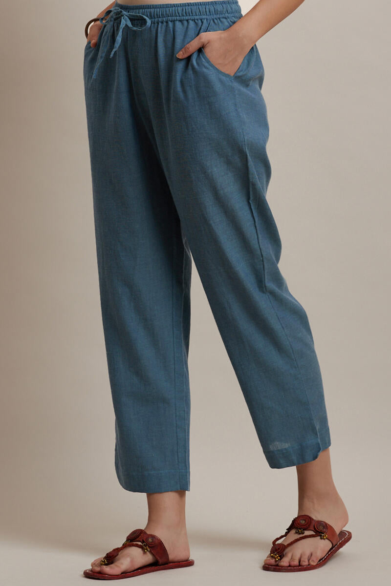 Roza Jiya Blue Handloom Pants