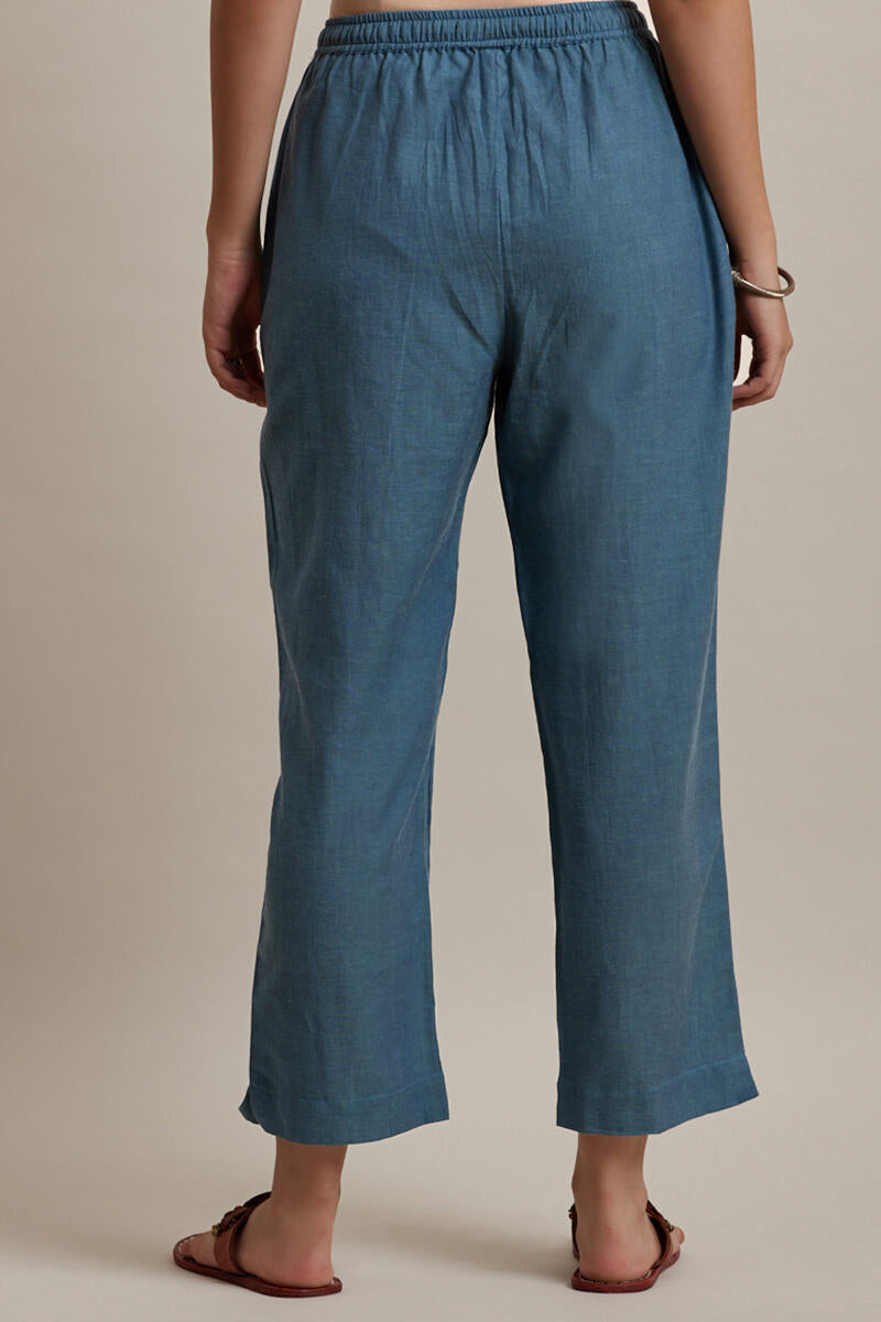 Roza Jiya Blue Handloom Pants