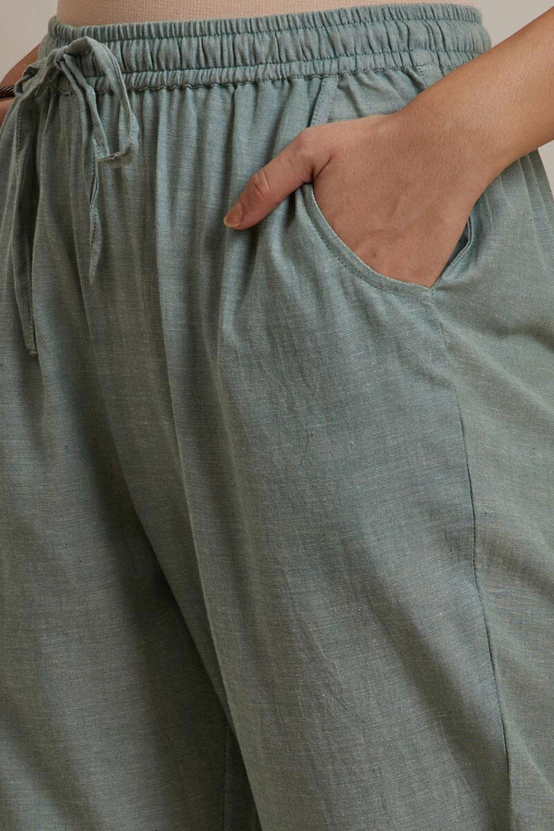 Roza Jiya Green Handloom Pants