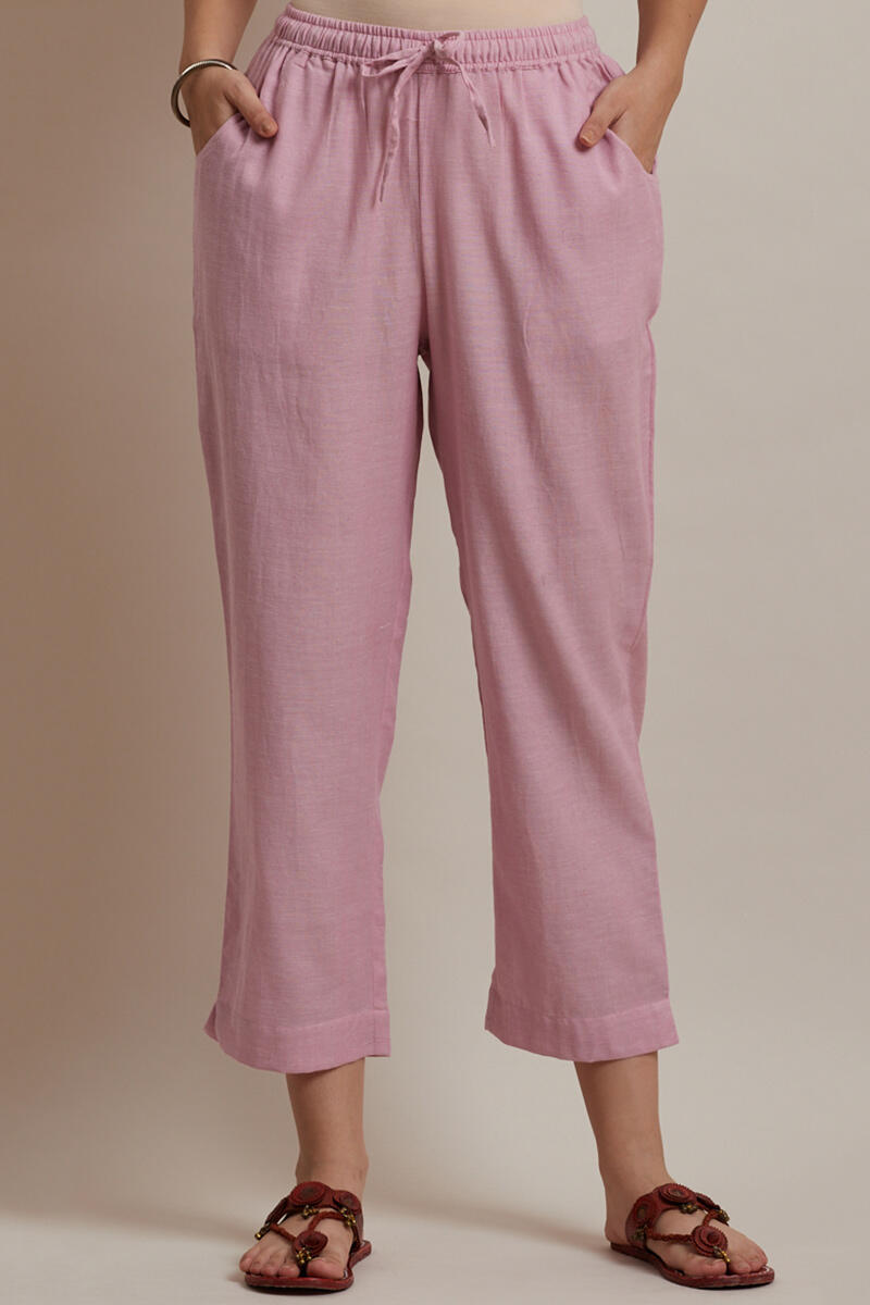 Roza Jiya Pink Handloom Pants