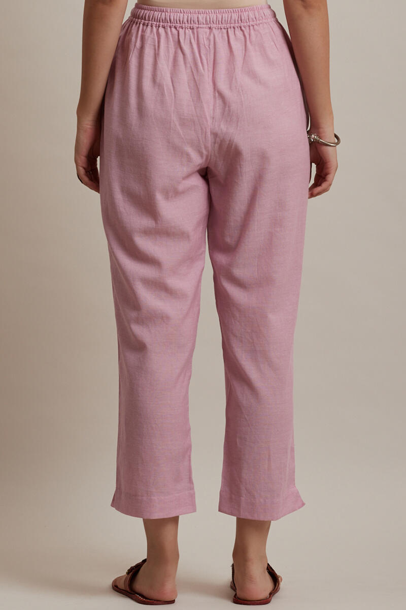 Roza Jiya Pink Handloom Pants