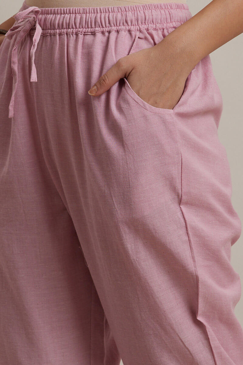 Roza Jiya Pink Handloom Pants