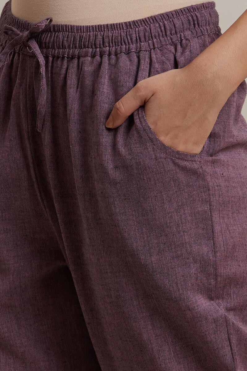 Roza Jiya Purple Handloom Pants