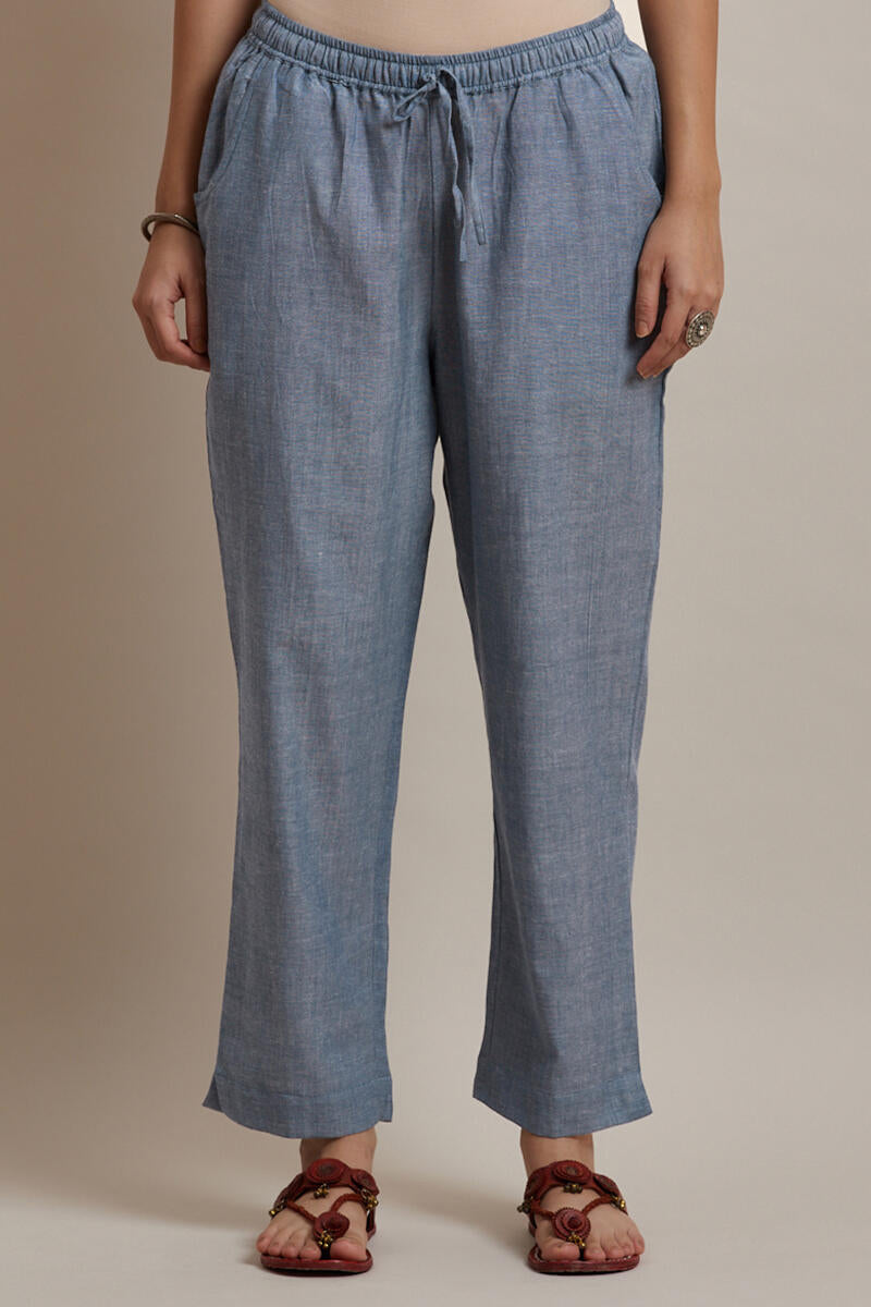 Roza Jiya Slate Grey Handloom Pants