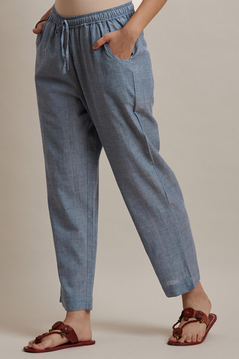 Roza Jiya Slate Grey Handloom Pants