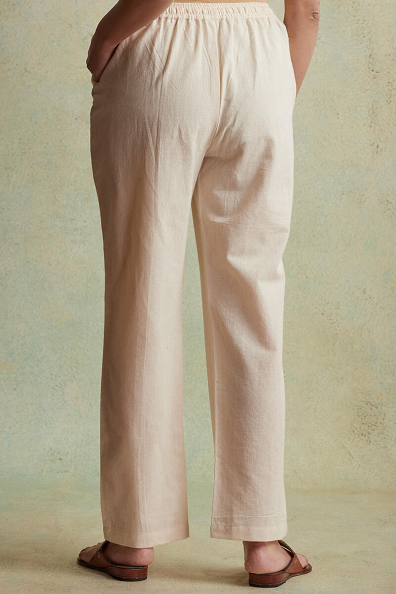 Roza Nihad Beige Handloom Pants