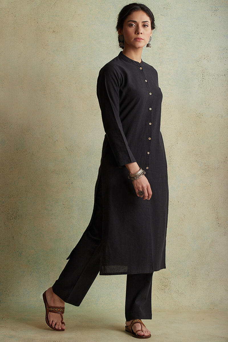 Roza Nihad Black Handloom Kurta