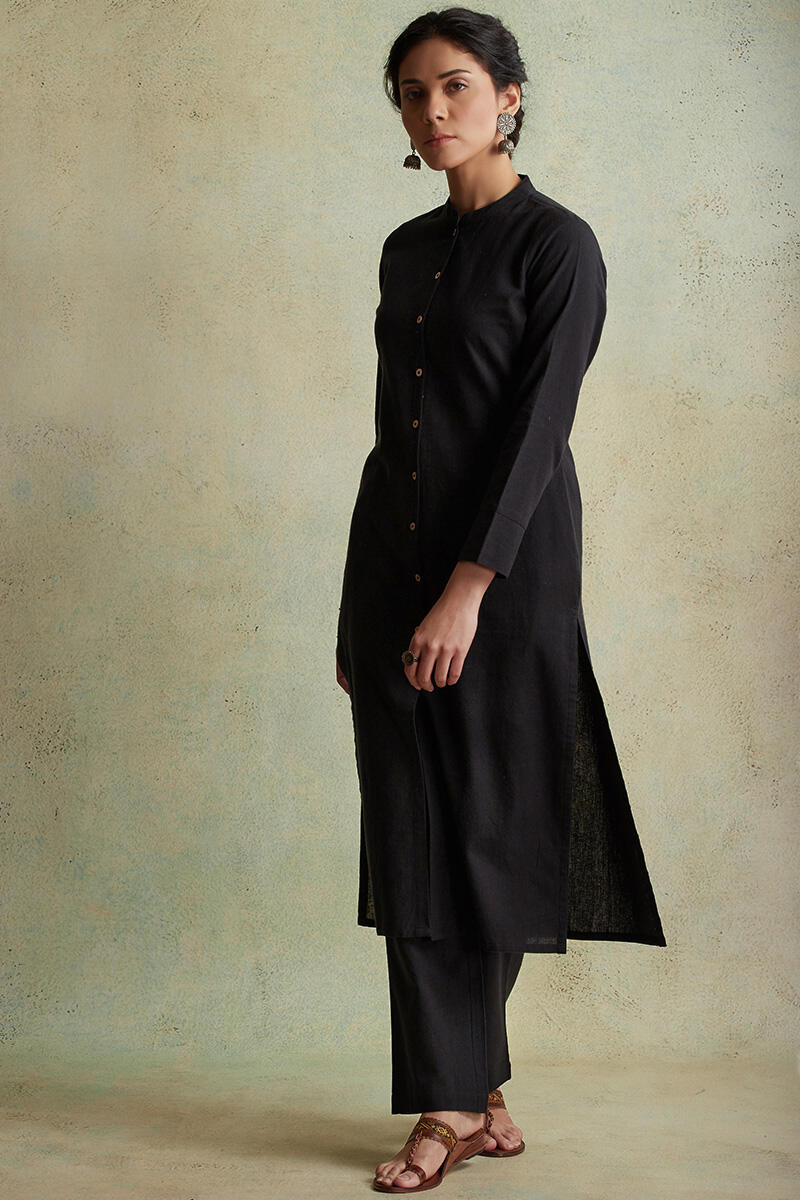Roza Nihad Black Handloom Kurta