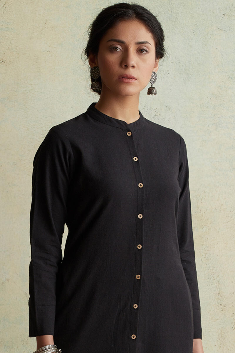 Roza Nihad Black Handloom Kurta