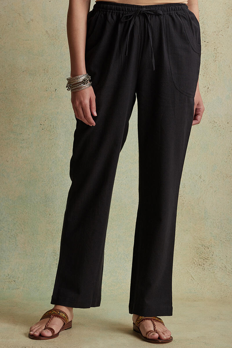Roza Nihad Black Handloom Pants