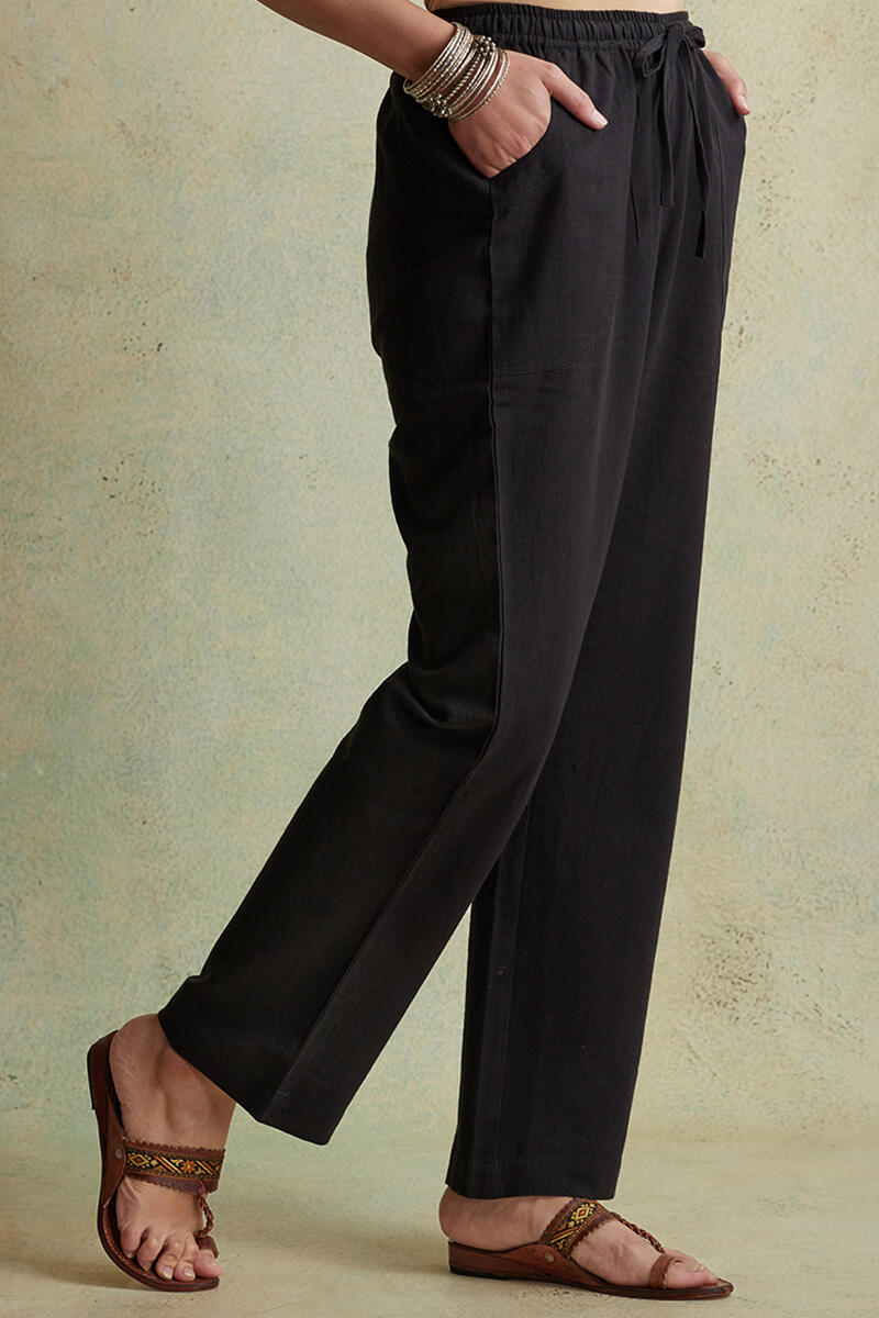 Roza Nihad Black Handloom Pants