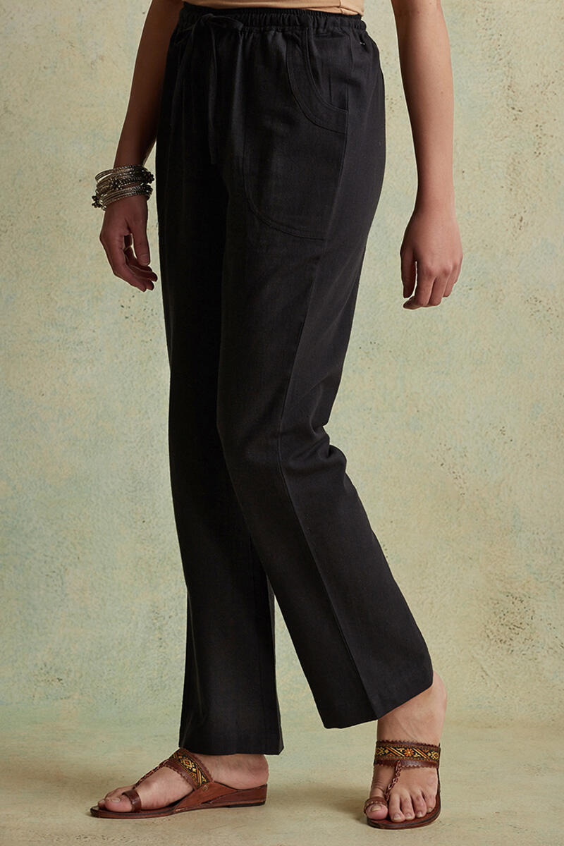 Roza Nihad Black Handloom Pants
