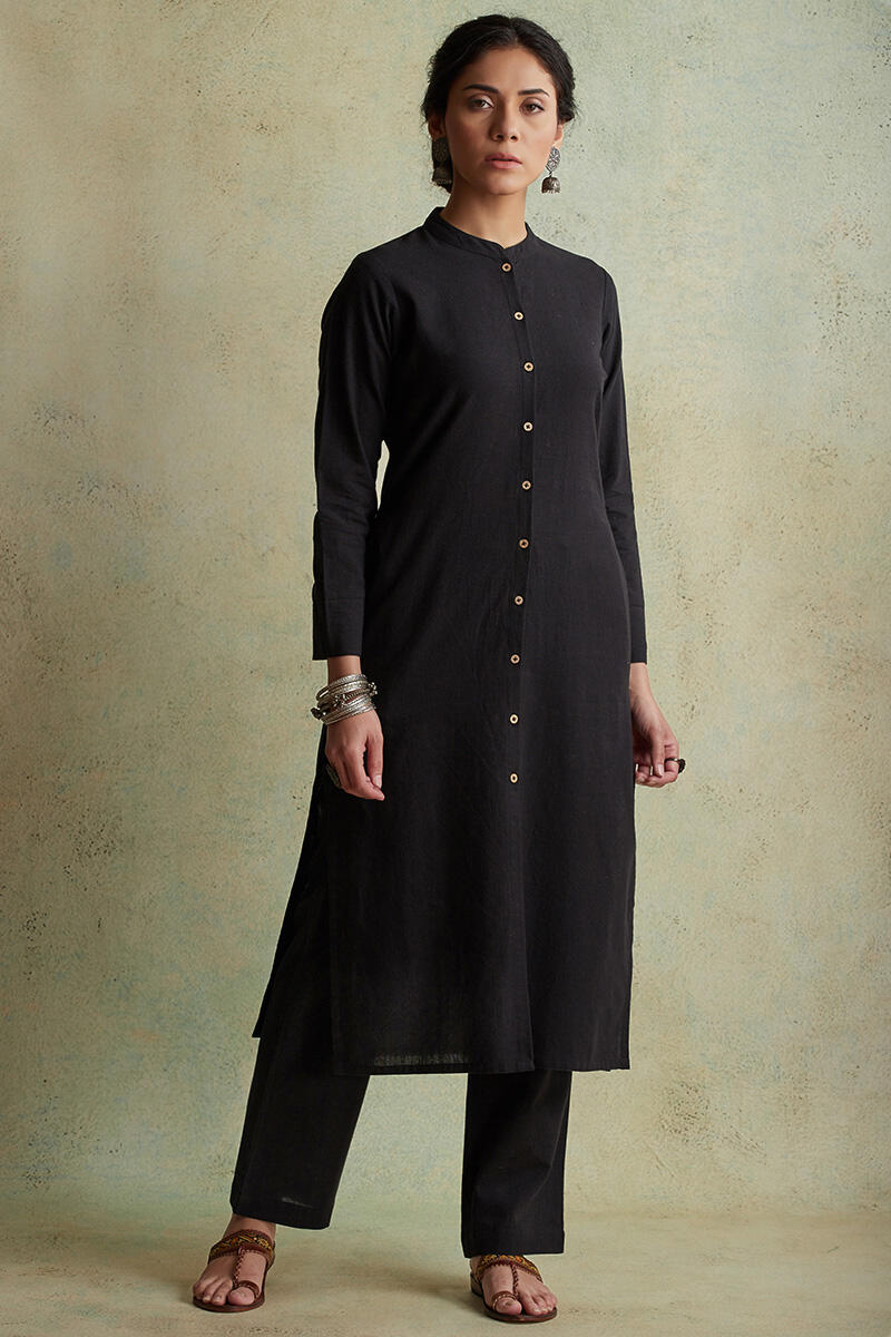 Roza Nihad Black Handloom Pants