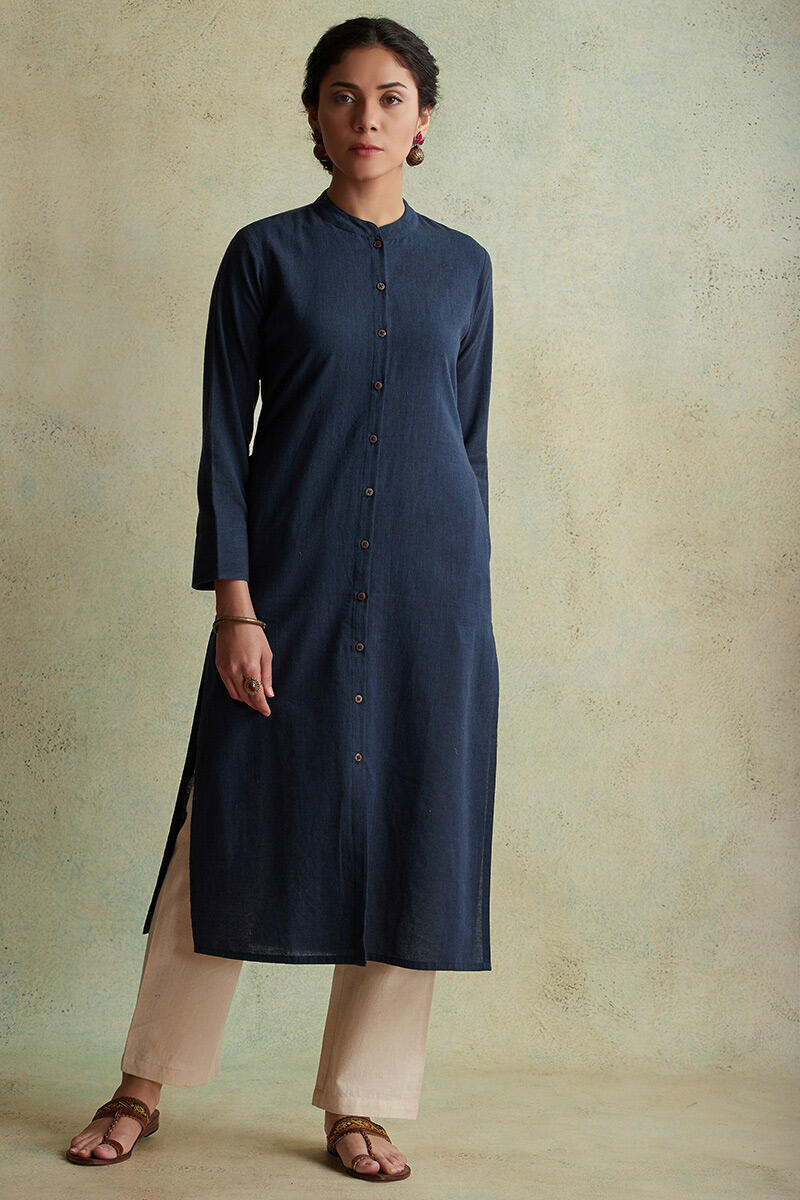 Roza Nihad Indigo Handloom Kurta
