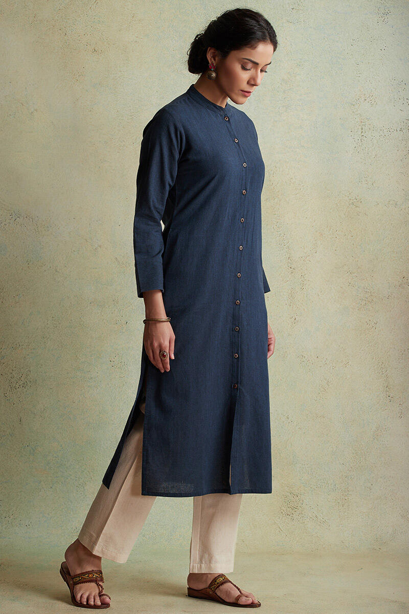 Roza Nihad Indigo Handloom Kurta
