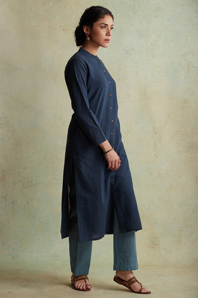 Roza Nihad Indigo Handloom Kurta