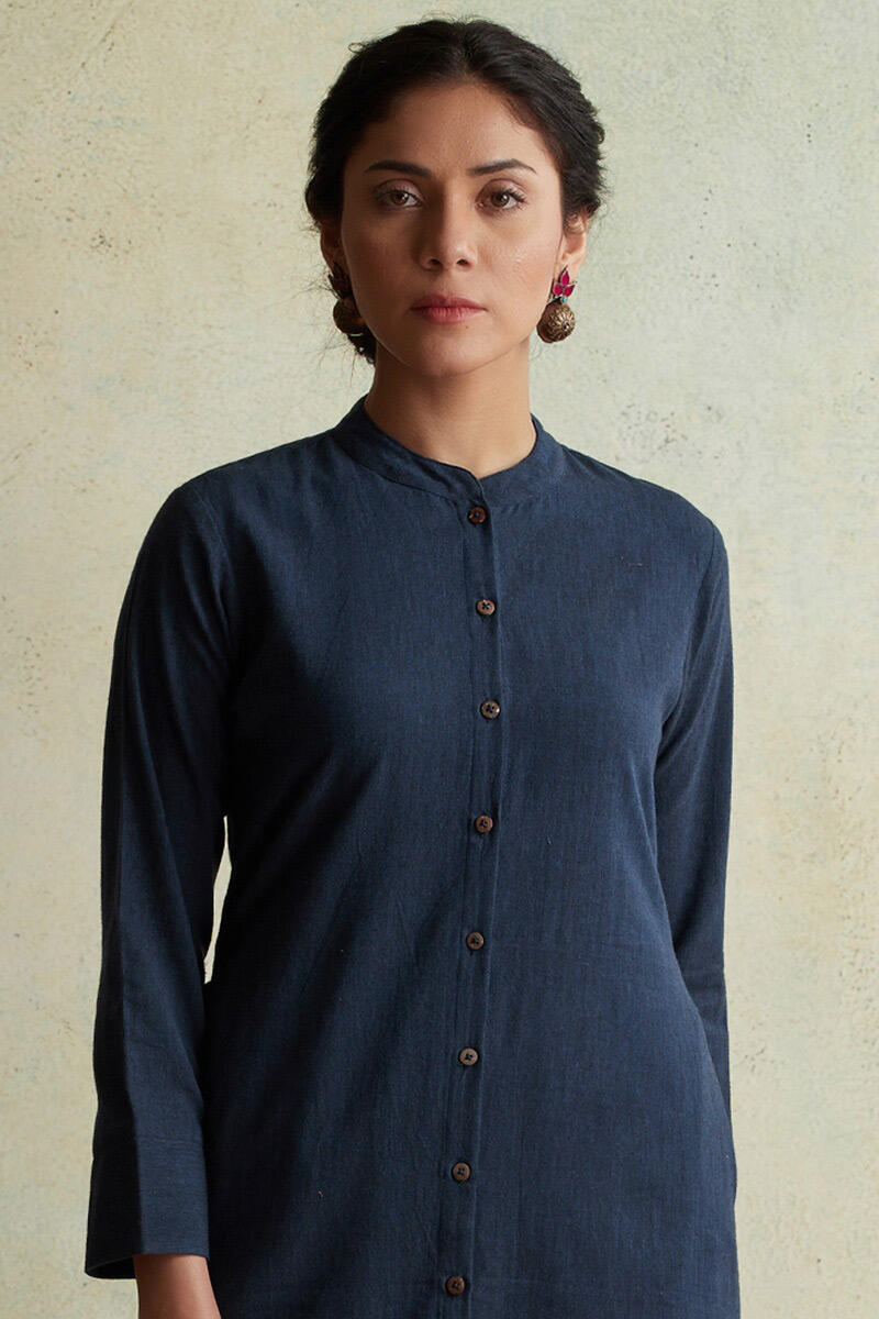 Roza Nihad Indigo Handloom Kurta