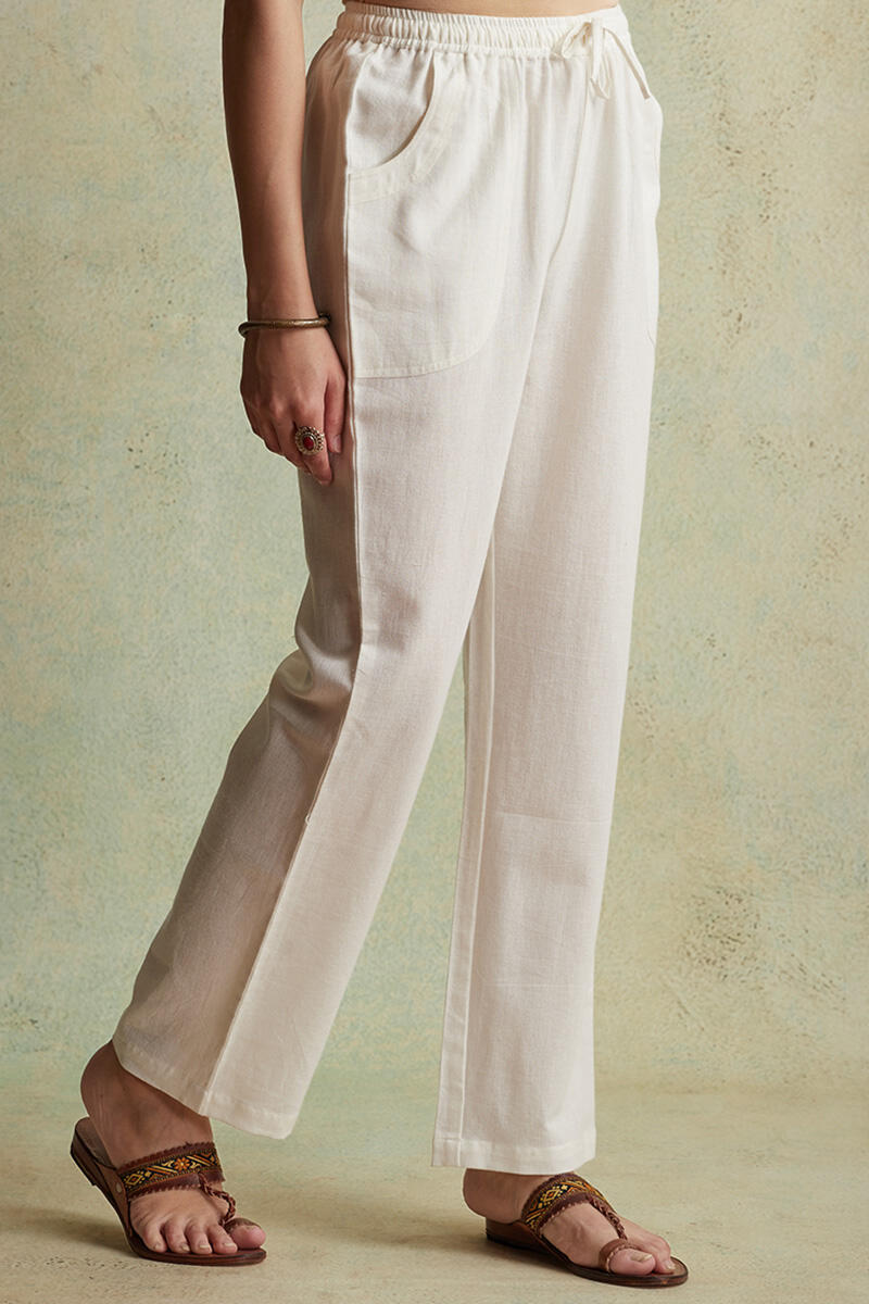 Roza Nihad Off-White Handloom Pants