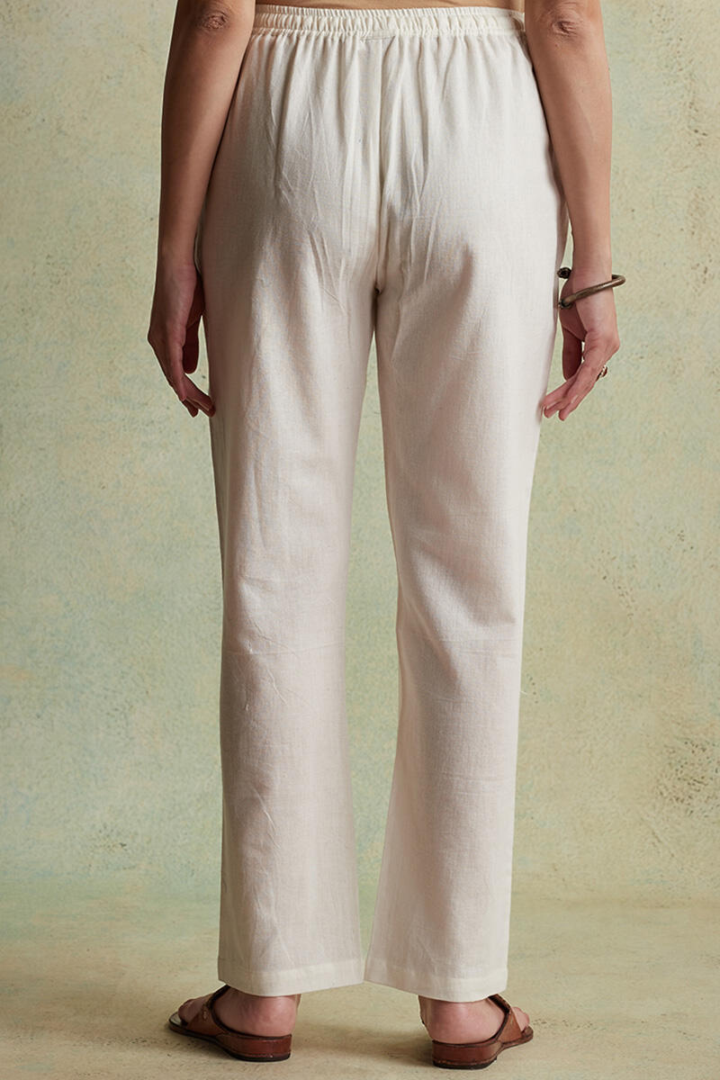 Roza Nihad Off-White Handloom Pants