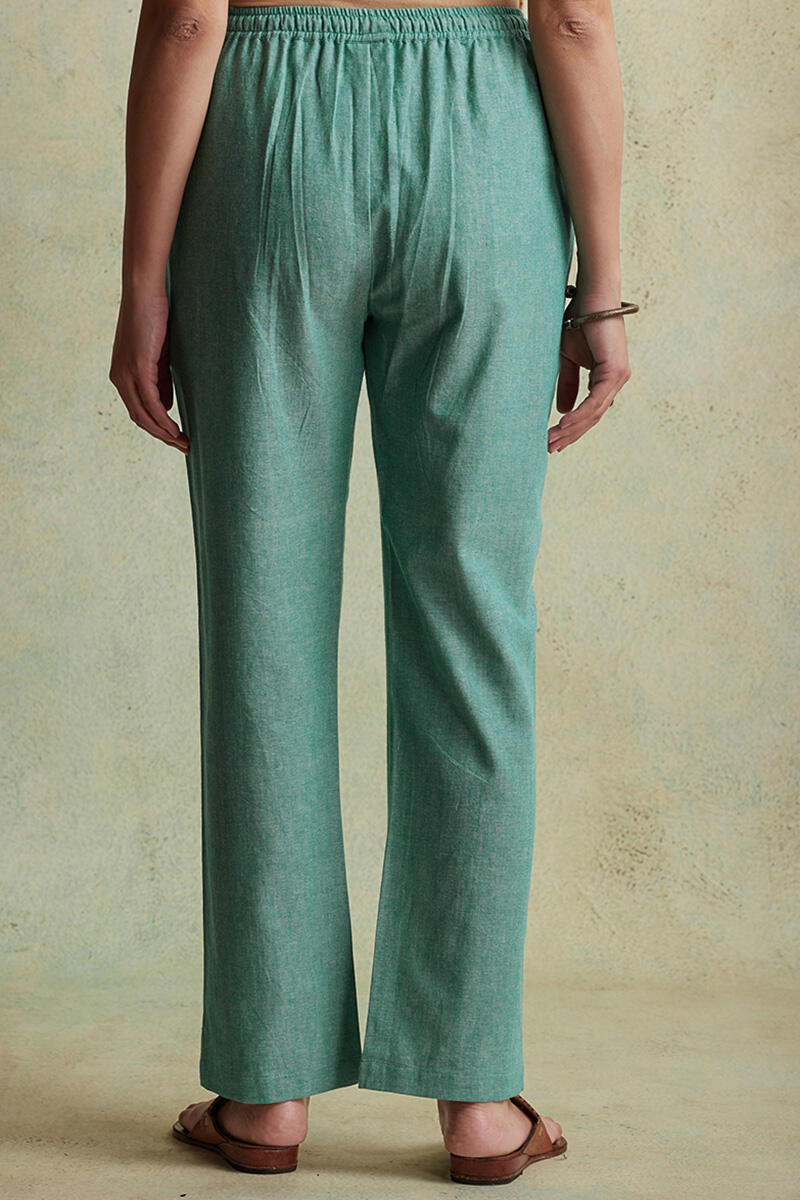 Roza Nihad Turquoise Handloom Pants