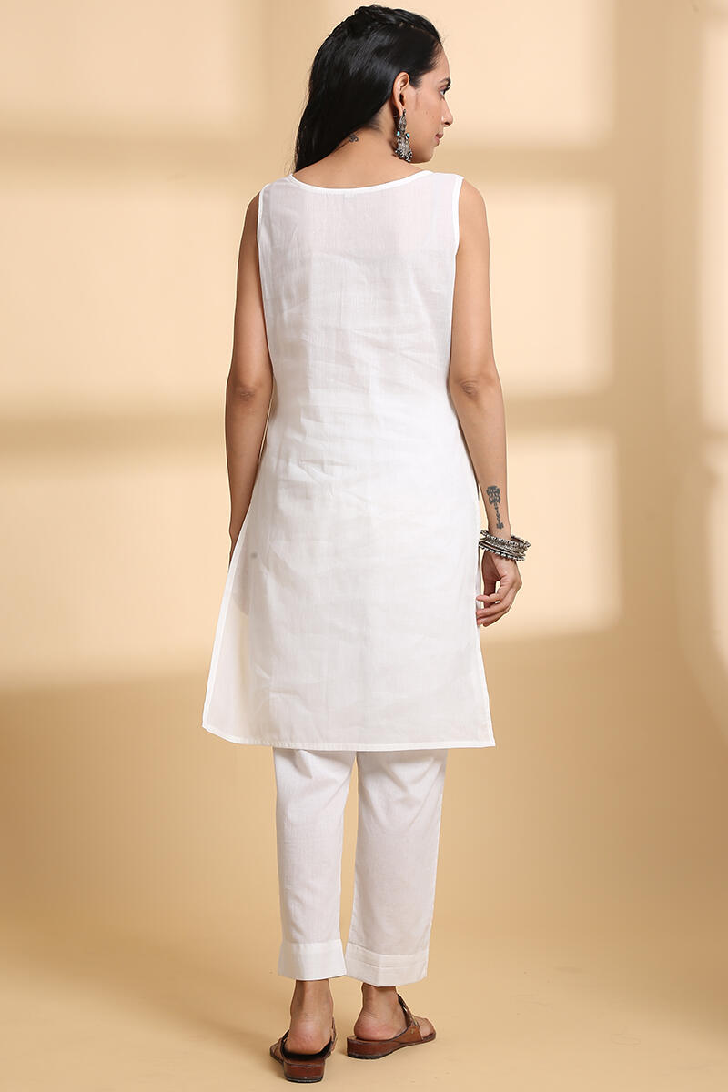 Roza Off-White Cotton Mul Slip
