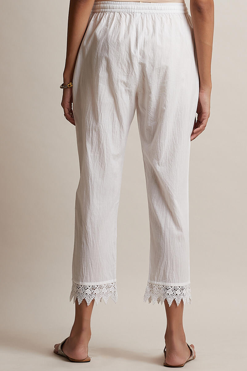 Roza Off-White Lace Narrow Pant