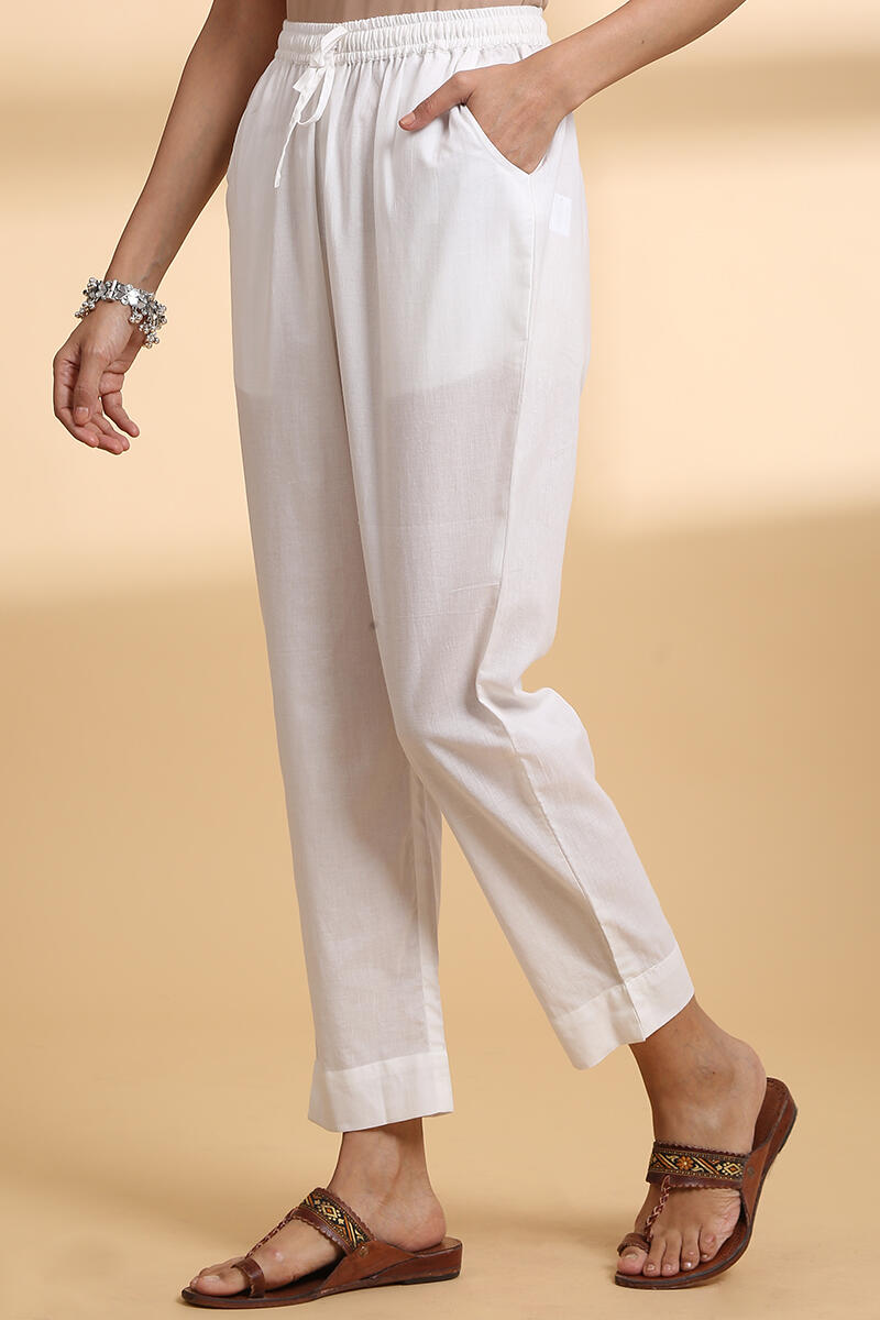Roza Off-White Narrow Pants