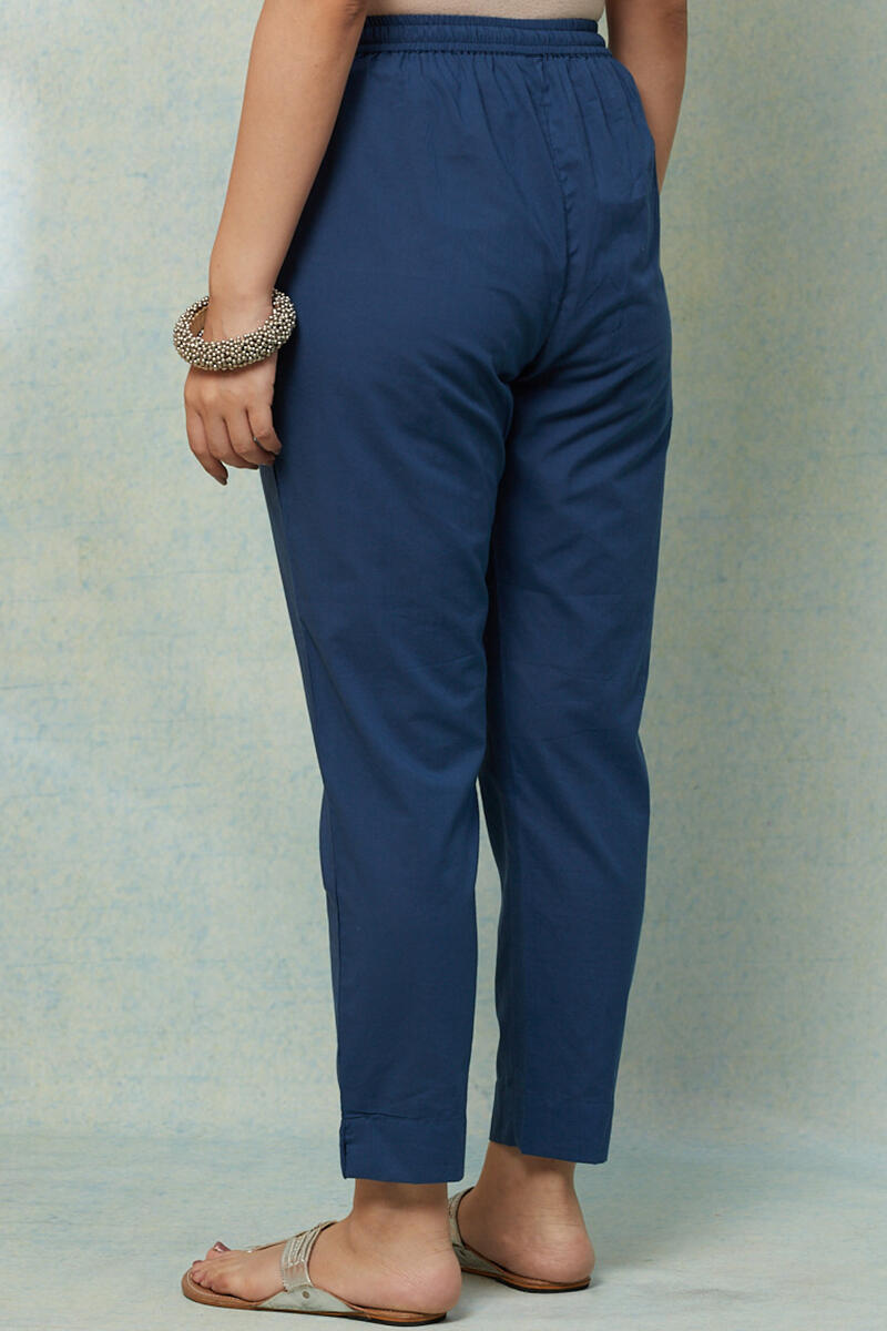 Roza Royal Blue Cotton Narrow Pants