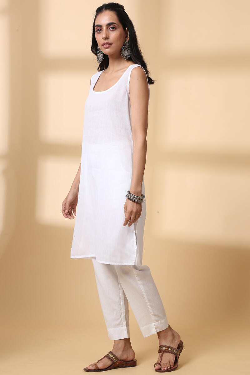 Roza White Cotton Mul Slip