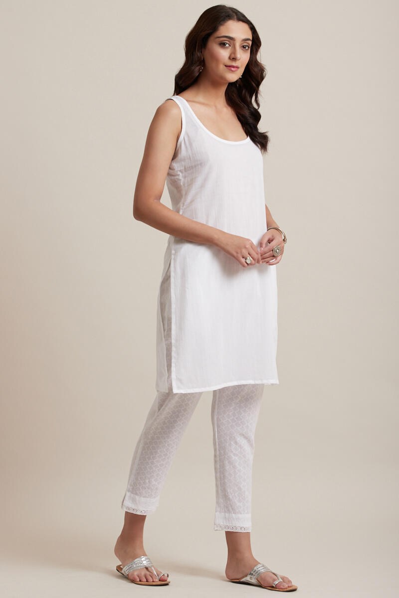 Roza White Cotton Slip