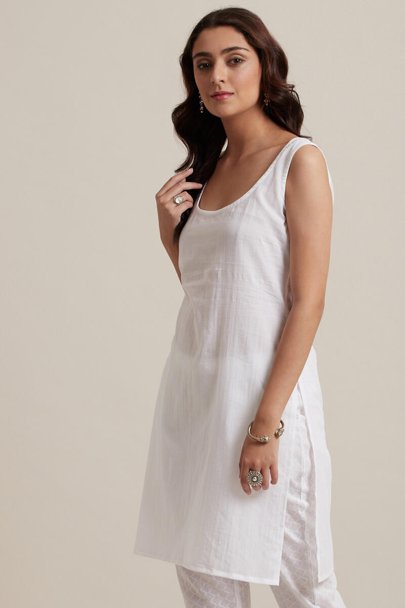 Roza White Cotton Slip