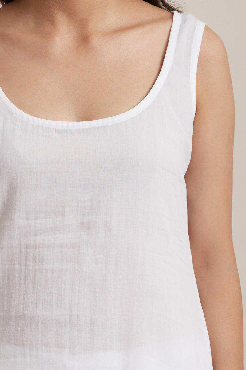 Roza White Cotton Slip