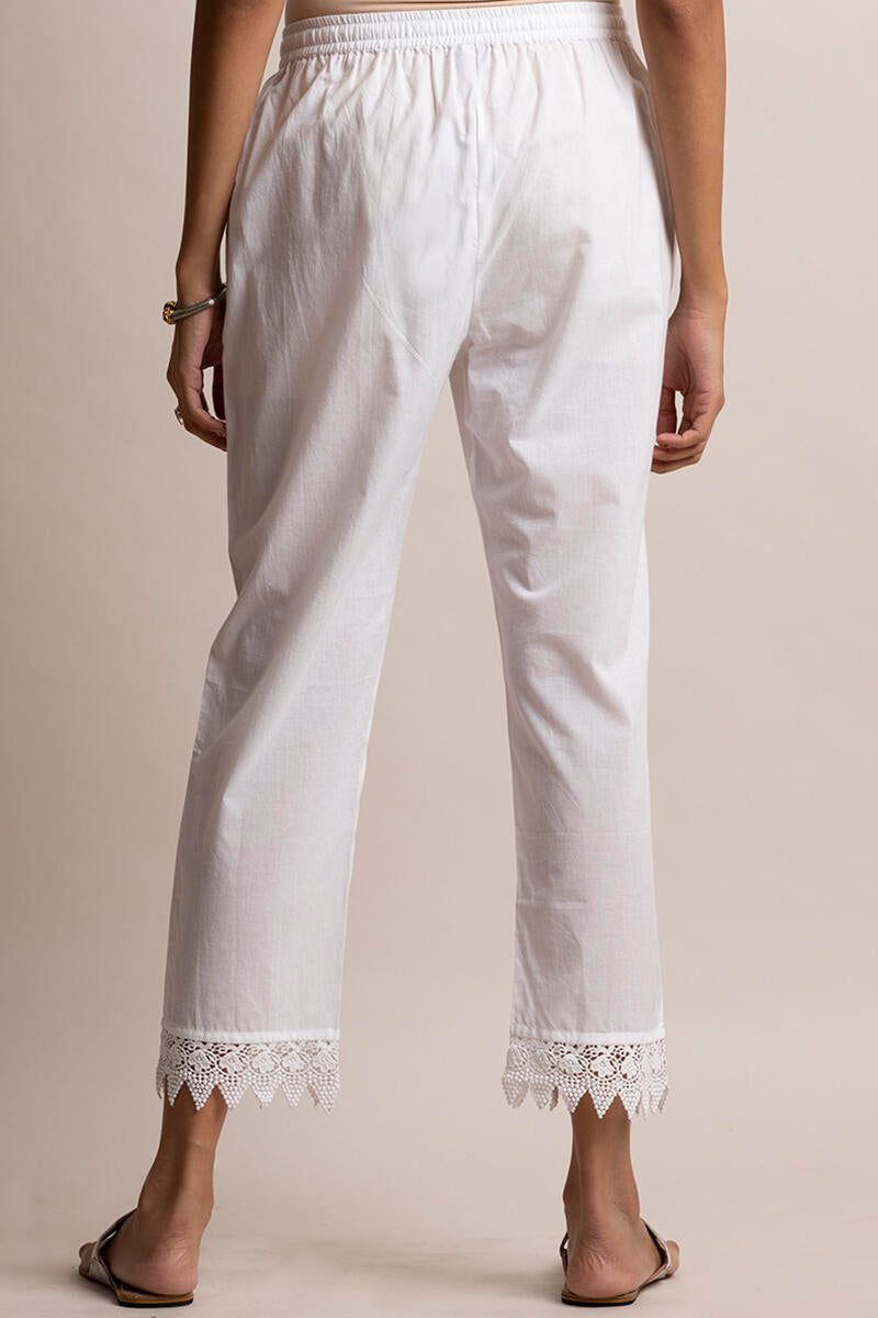 Roza White Lace Narrow Pant